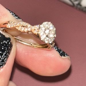 3/8ct Rose Gold 10k Diamond Engagement Ring Size 7